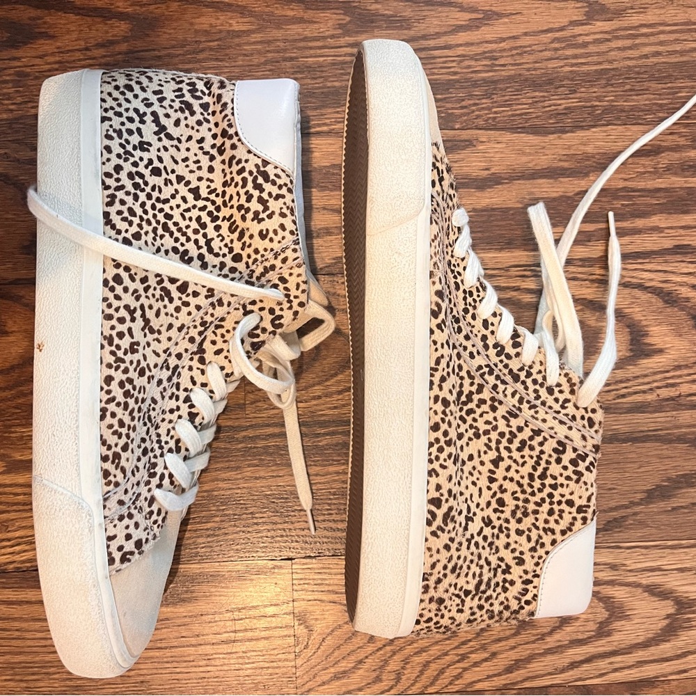 Madewell Sidewalk High-Top Sneakers in Spotted Calf - Size 12 Woman